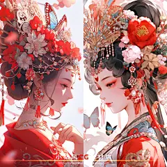 AI戏剧花旦角色素材 国风人物插画设计 古风临摹图片游戏美术资源-淘宝网