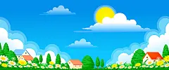 童话,童趣,卡通,蓝色,草地,海报banner,手绘图库,png图片,网,图片素材,背景素材,3619083@飞天胖虎
