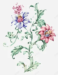 手绘花卉 花型图案 蓝色花型 元素 免抠png 设计图片 免费下载 页面网页 平面电商 创意素材