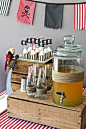 pirate bottles and drink container {pirate party}