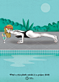 Joga Posters : The posters describing yoga positions in the funny scenery and comments