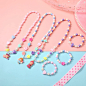 Amazon.com: PinkSheep Girl Kids Jewelry Beads Necklace Bracelet with Unicorn Mermaid Princess Pendants Colorful Beaded Necklace Bracelet Stretchy Chunky Costume Jewelry Present Toy (Princess 6 Sets)
