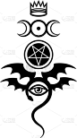 动物眼睛,书,魔法符咒,矢量,地狱火,恶魔,标志,巫术