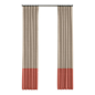 Light Taupe and Warm Pink Linen Color Block Curtain, Single Panel - Love the simplicity of solids, but want your windows to make a statement?  The Colorblock Drapery is for you.  From runways to rooms, this two-tone trend has captured the heart of many a 