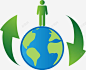绿色箭头与蓝色地球图图标 绿色环保 绿色环保图标 绿色矢量图标 节能环保 蓝色地球 UI图标 设计图片 免费下载 页面网页 平面电商 创意素材