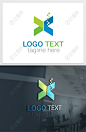 科技风X字母logo标志设计