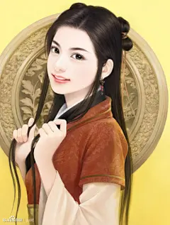 古代手绘美女 