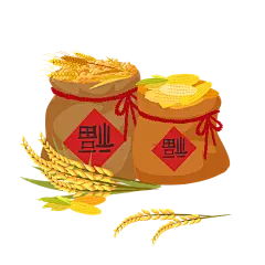 花瓣素材_手绘丰收金黄麦子_48268447