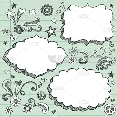 手绘3D华丽的框架素描涂鸦