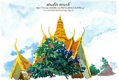 basilues  的插画 吴哥窟的塔尖