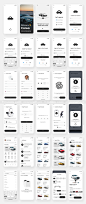 160屏iOS二手汽车交易平台app界面设计UI套件国外设计模板下载_颜格视觉