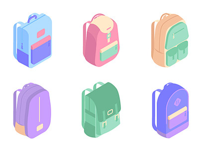 Colorful backpacks i...