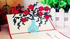 樱花树 3D立体贺卡感恩节圣诞创意新奇特礼物品表达祝福纸雕卡片-tmall.com天猫