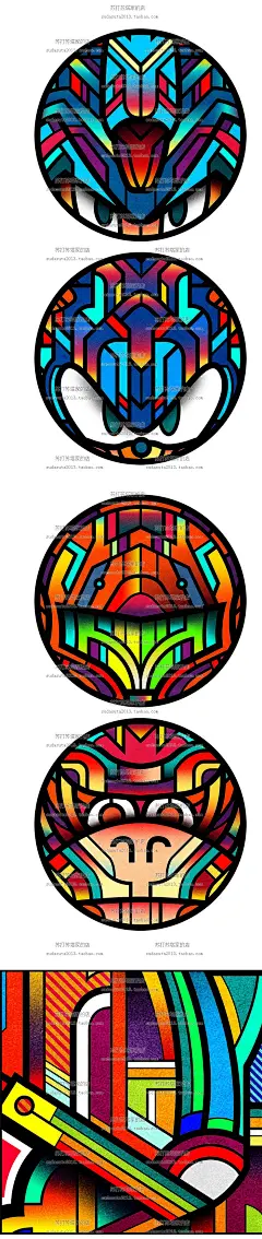 500张炫彩扁平风插画CG图片素材飒爽多彩平面几何人物平面海报-淘宝网