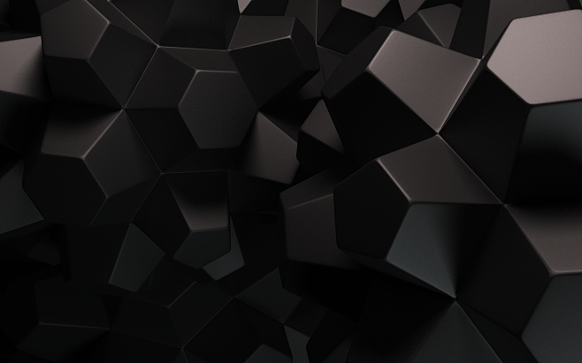 3D abstract black da...