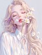 与花｜长发女孩 - 小红书