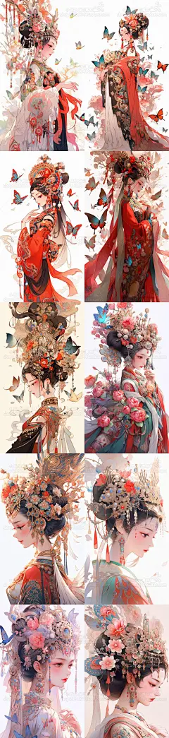 AI戏剧花旦角色素材 国风人物插画设计 古风临摹图片游戏美术资源-淘宝网