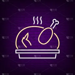 白昼,概念,格子烤肉,火鸡,霓虹灯,家庭,砖,问候,烹调