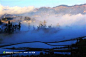 雾气蒙蒙的云南元阳梯田风景
