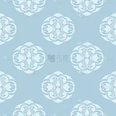 无缝蓝白图案配墙纸装饰