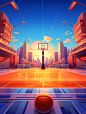 midjourney_brewerbenjamin_A_modern_basketball_court_basketball_NBA_acrylic_54e381c5-0f1a-4064-a48a-ede33ac0edd6_1