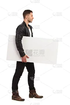 青年男人,空白的,垂直画幅,留白,侧面像,美人,皮革,白人,手臂下的