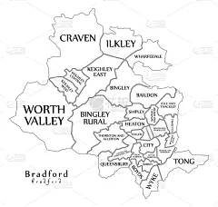 英格兰,现代,城市,布拉福德,街道图,病房,设计