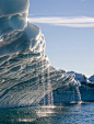Outdoors .. / Melting water streams from iceberg in Disko Bay, Greenland | See more Amazing Snapz