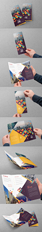 时尚炫彩色块叠加三折页画册设计分享4-字体传奇网-中国首个字体品牌设计师交流网