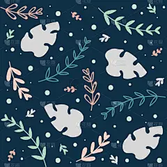 无缝花卉图案或纹理与涂鸦风格，春天和夏天的主题背景