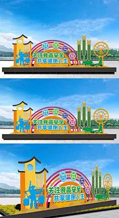 原创食品安全示范区雕塑-版权可商用