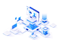 2.5D-science-blue blue dribbble logo design illustrations art style 2.5d color illustration