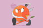 characters ILLUSTRATION  digital Illustrator Fruit gang weapons photoshop wacom-水果插画/橘子/橙子