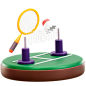 Badminton 3D Illustration