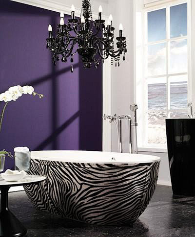 好漂亮的卫浴间啊！斑马纹