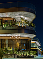 Nulty - Midtown Mall, Tahlia Street, Riyadh - Facade Lighting Design Overhang Ceilings Illuminated Decorative Perforated Surface