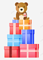 泰迪熊与礼盒豪华礼盒 创意素材
