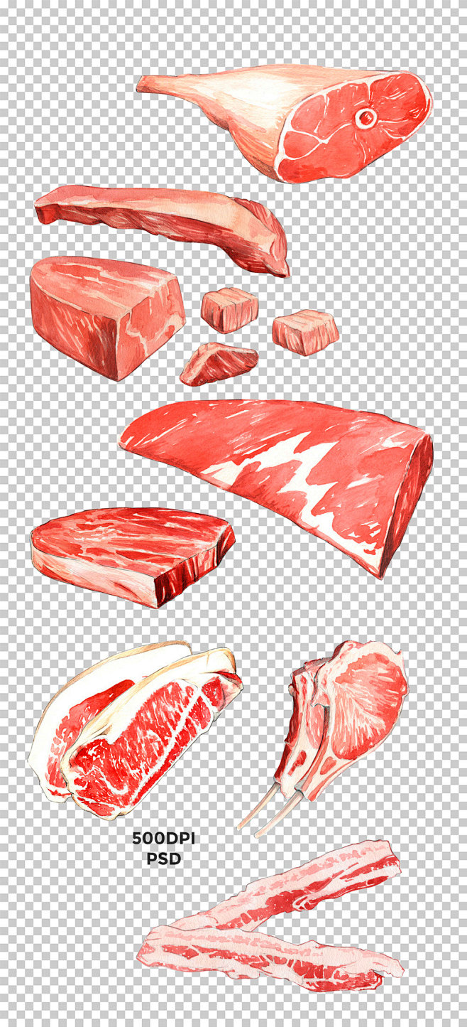 beef watercolor ILLUSTRATION Isolated layered meat meat watercolor ...