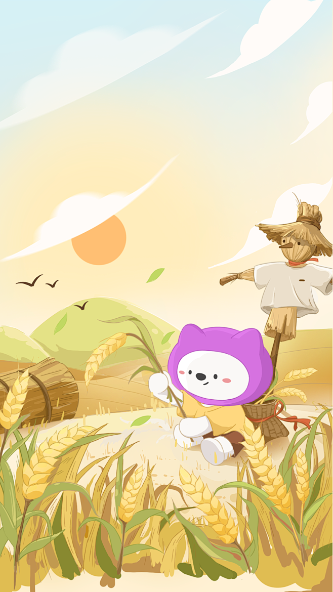 高小佣-IP-插画-壁纸-芒种