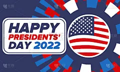 美国总统日快乐。华盛顿的生日。美国的联邦假日。2月庆祝。爱国的美国元素。海报，横幅和背景。矢量图