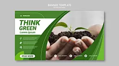 Think green environment banner template