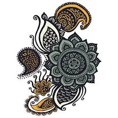 创意矢量古典民族风格的花朵蕾丝设计元素