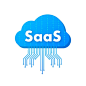 Vector saas software as a service cloud sevice synchronize vector illustration