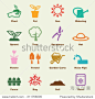gardening elements, vector infographic icons