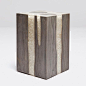 Acrylic resin is combined with teak to make this versatile stool or accent table. The resin is filled with white river stones. A fun piece that is both organic and modern!    *Natural variation to be expected in each product.