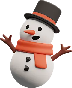 雪人 3D卡通图标 PNG免抠图