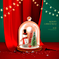温馨场景圣诞水晶球海报设计韩国素材 ix4a