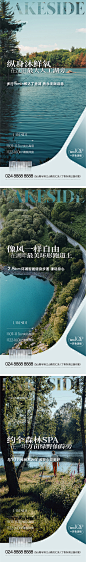 地产湖居价值点系列海报