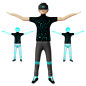使用 Metaverse 技术 3D 插图的人