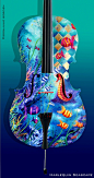 Awesome hand-painted cello  ♥ ♥ www.paintingyouwithwords.com...I played viola as a child and always wanted a painted one.  :-)  Cool!